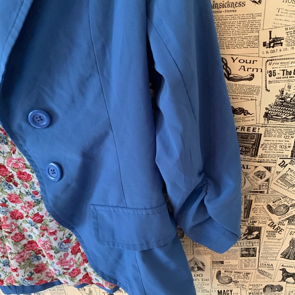 Wet seal ruched blue blazer top SZ small - Picture 4 of 7